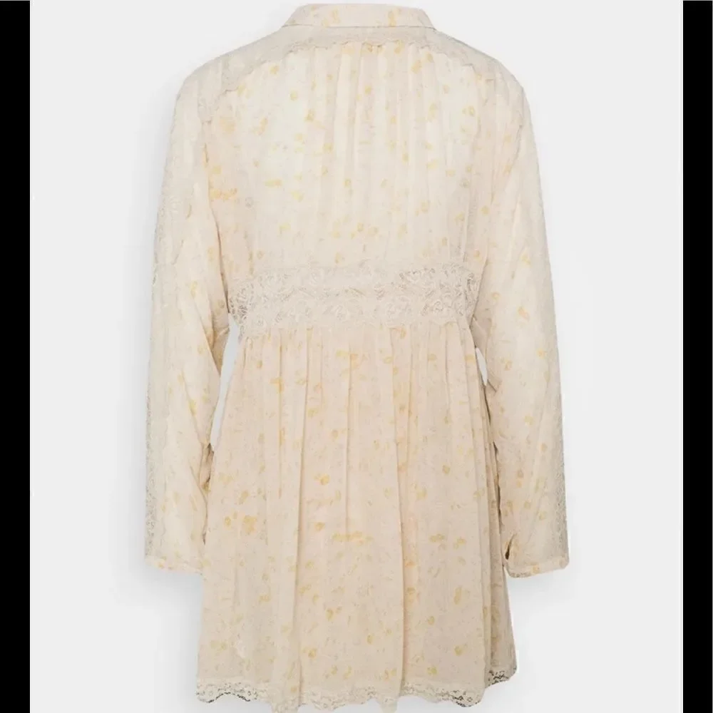 Free People Sheer Romance Mini Dress in Tea Combo Size XS